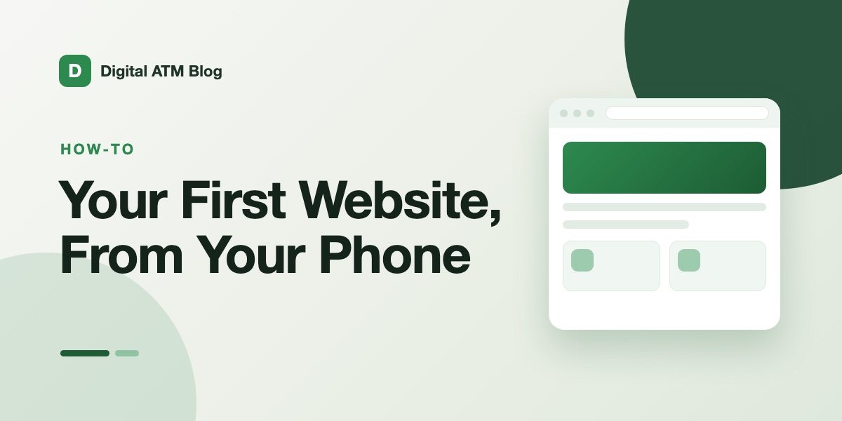 Illustrated cover: Your First Website, From Your Phone