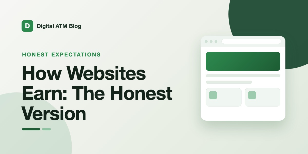 Illustrated cover: How Websites Earn, The Honest Version