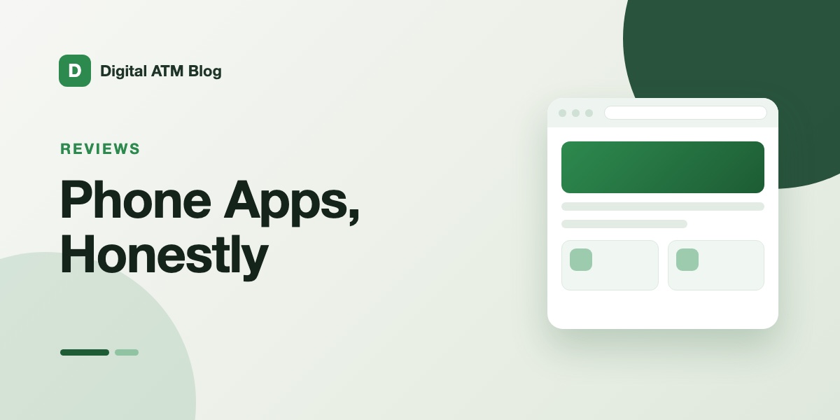 Illustrated cover: Phone Apps, Honestly